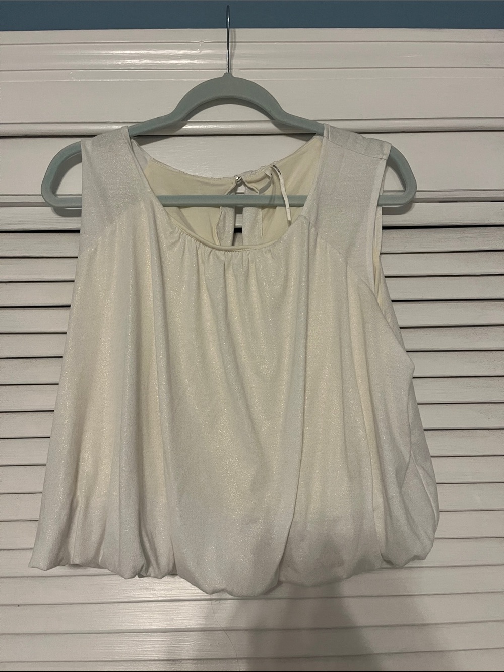 Anthropologie Ivory Sleeveless Blouson Tank